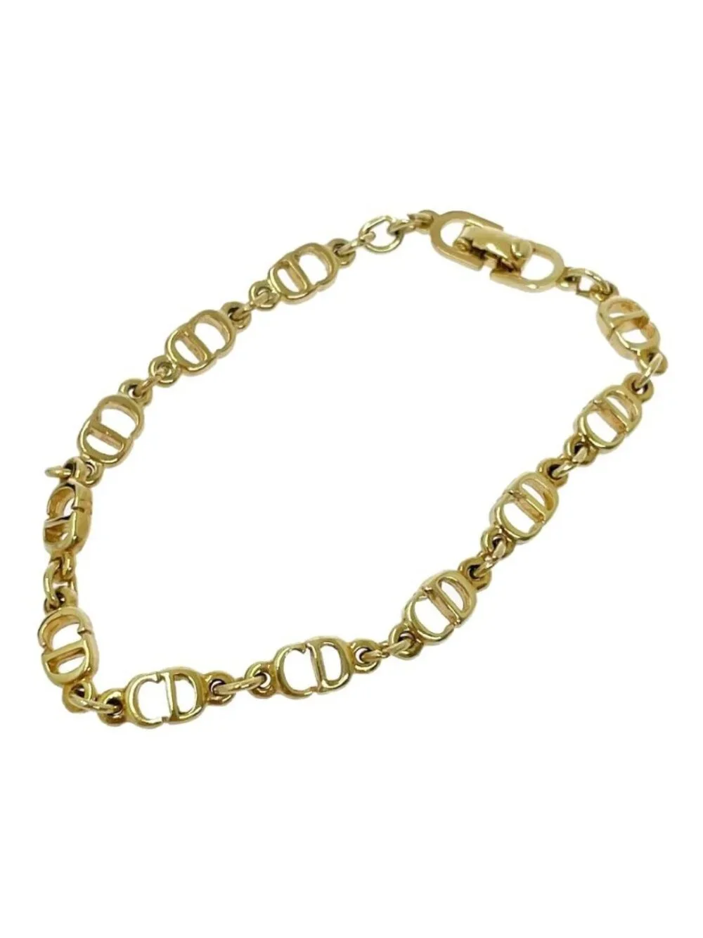 Dior CD Logo Blurscuffs Cut Gold Bracelet